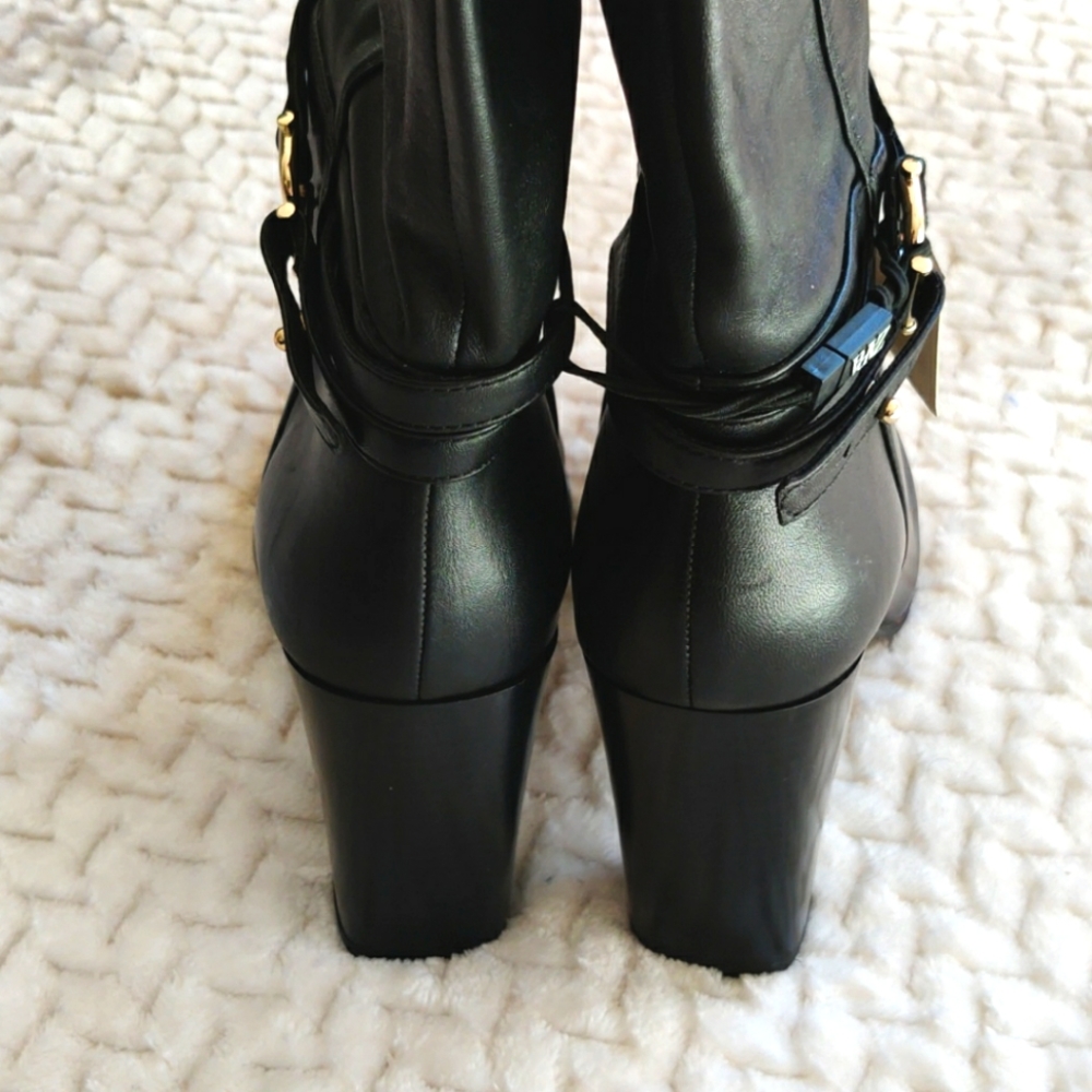 Zara 100% Leather High-Heel Over-the-Knee Boots - Picture 7 of 7